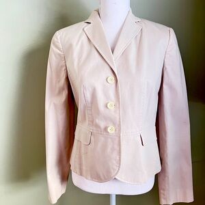 Ann Taylor Loft Three -Button Blazer in Cotton Sateen - Island Sand - Size 4